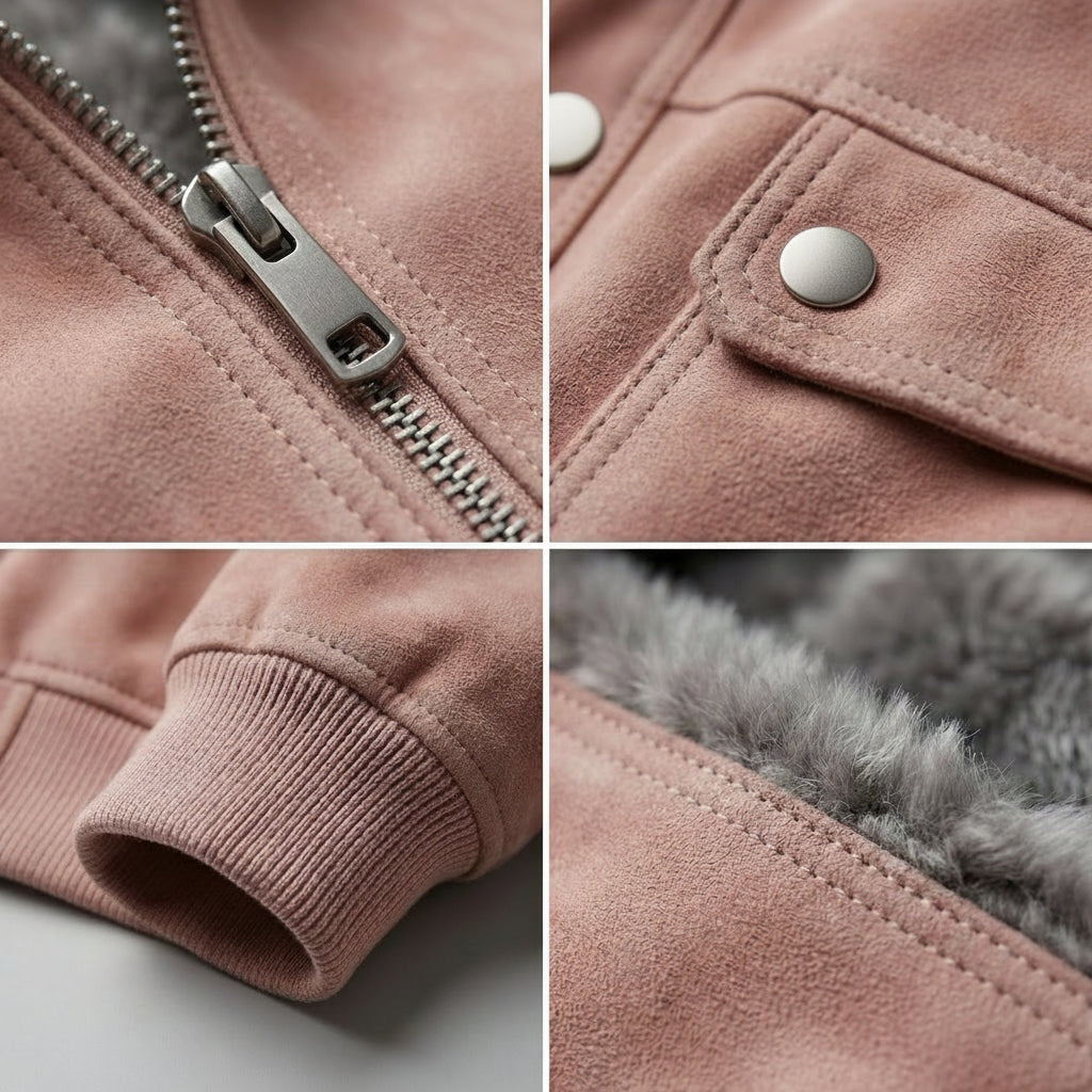 Robert™ | Cazadora bomber de piel con cuello solapa