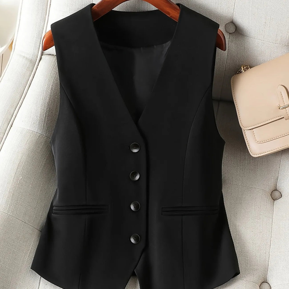 Bradley™ | Chaleco de traje con botones y cuello pico