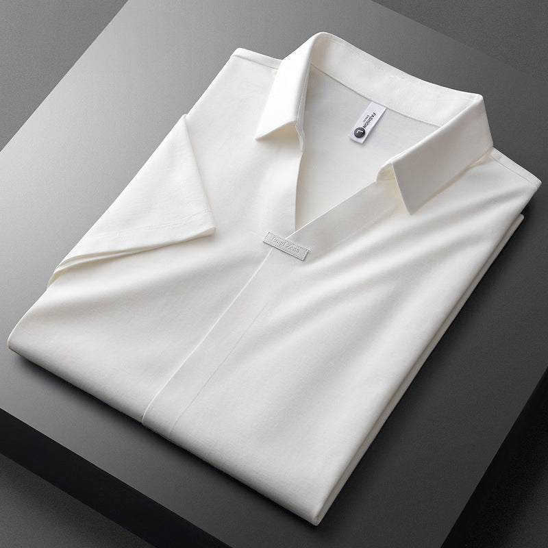 Edward™ | Polo de algodón y seda de manga corta