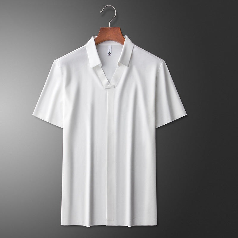 Edward™ | Polo de algodón y seda de manga corta