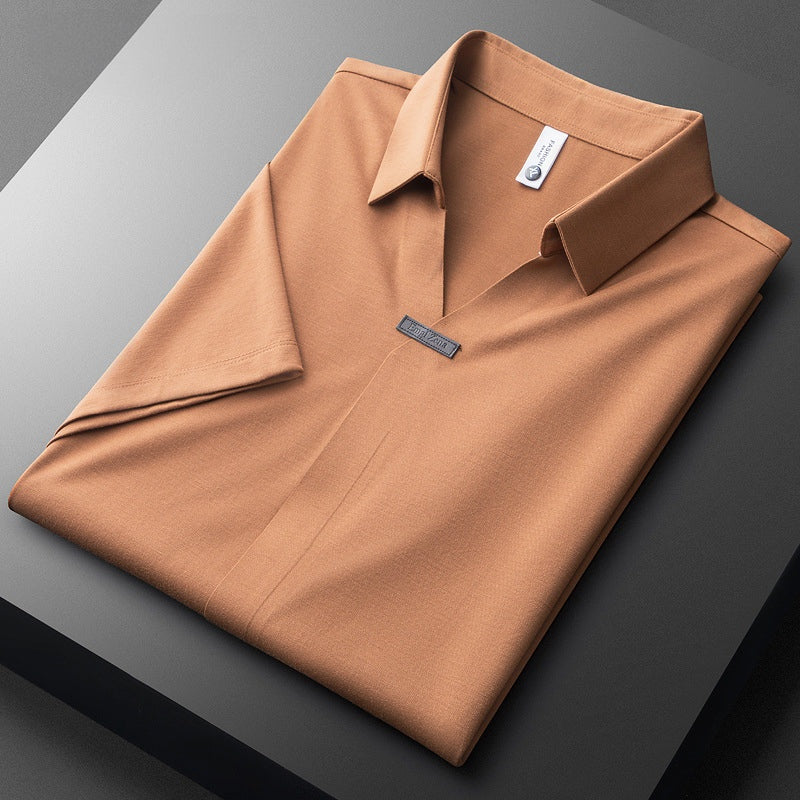 Edward™ | Polo de algodón y seda de manga corta
