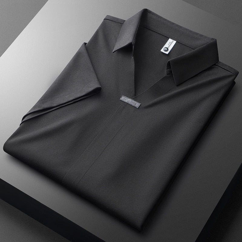 Edward™ | Polo de algodón y seda de manga corta