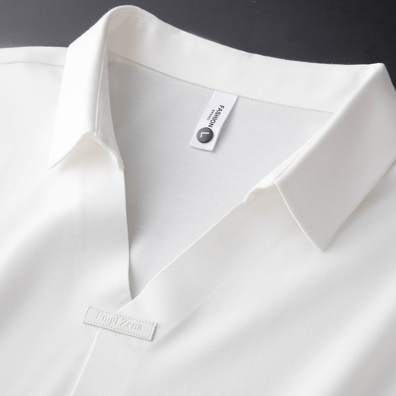 Edward™ | Polo de algodón y seda de manga corta
