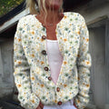 Layla™ | Chaqueta de punto floral con botones de madera