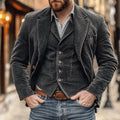 Bradley™ | Blazer de pana con chaleco a juego de estilo vintage