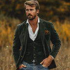 Bradley™ | Blazer de pana con chaleco a juego de estilo vintage