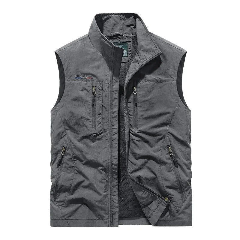 Tristan™ | Chaleco multibolsillos de nailon con cuello alto