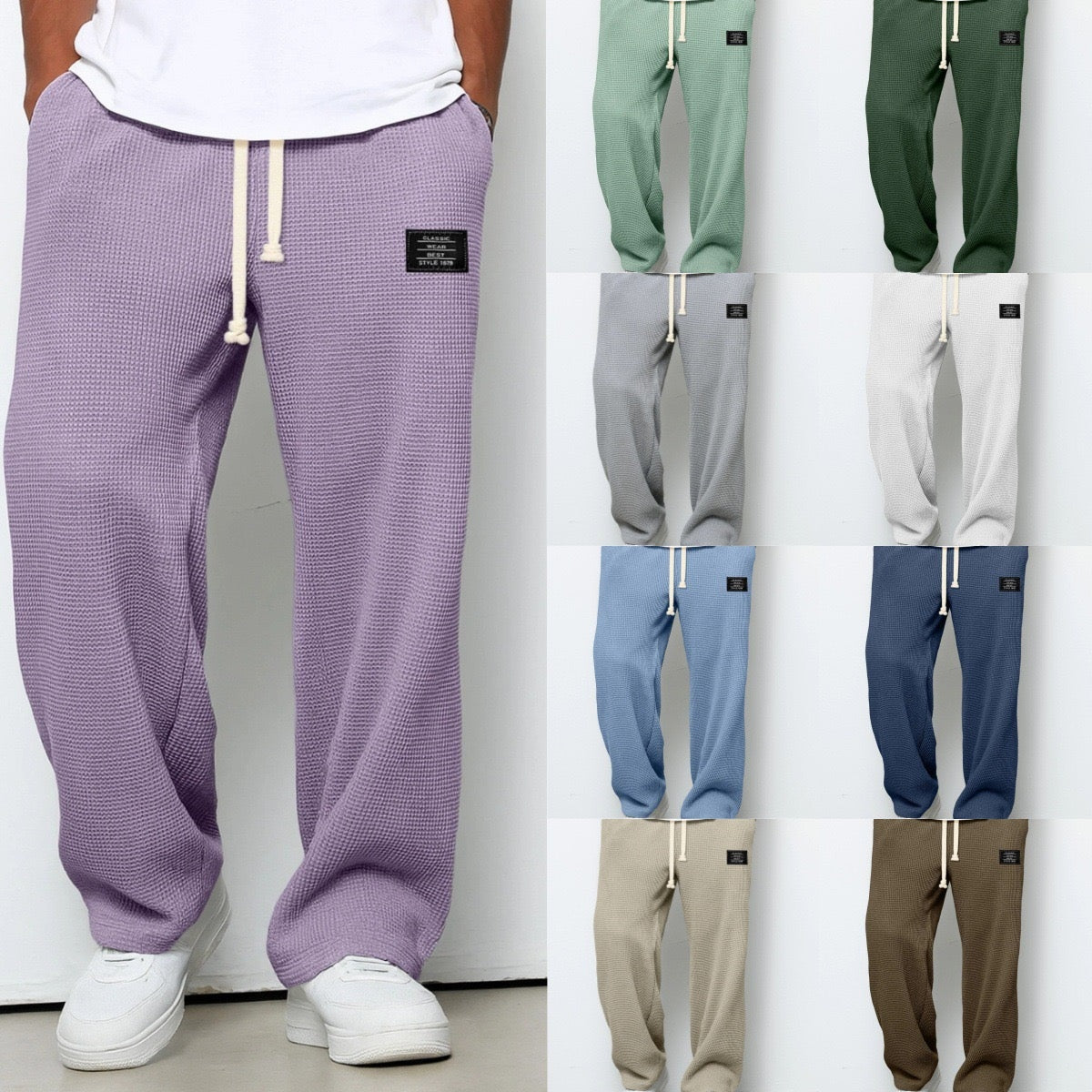 Micah™ | Pantalón deportivo de tejido waffle con cordón