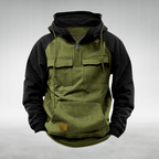 Samuel™ | Sudadera bicolor con capucha y bolsillos cargo
