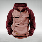 Samuel™ | Sudadera bicolor con capucha y bolsillos cargo
