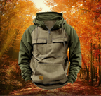 Samuel™ | Sudadera bicolor con capucha y bolsillos cargo