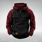 Samuel™ | Sudadera bicolor con capucha y bolsillos cargo
