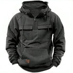 Samuel™ | Sudadera bicolor con capucha y bolsillos cargo