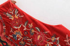 Abigail™ | Chaleco largo boho con estampado paisley y cuello de pico