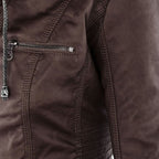 Emilia™ | Chaqueta motera de polipiel con capucha