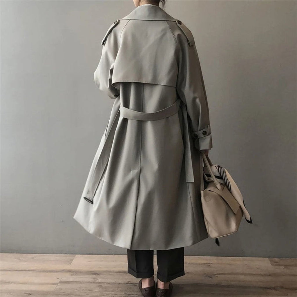Ellie™ | Gabardina larga impermeable de doble botonadura