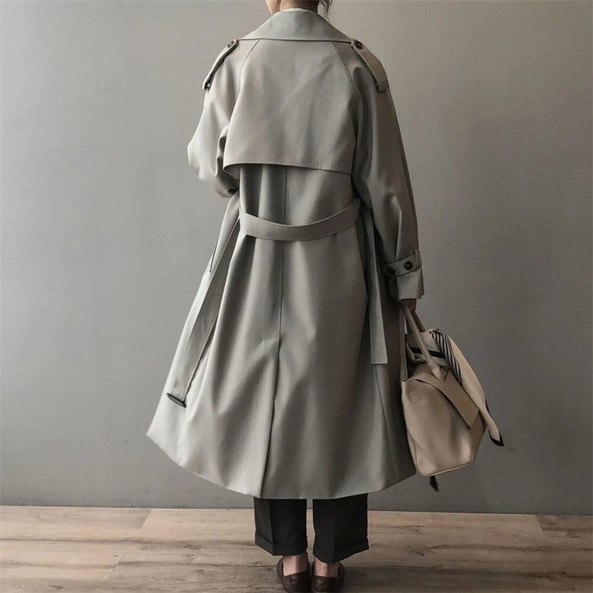 Ellie™ | Gabardina larga impermeable de doble botonadura