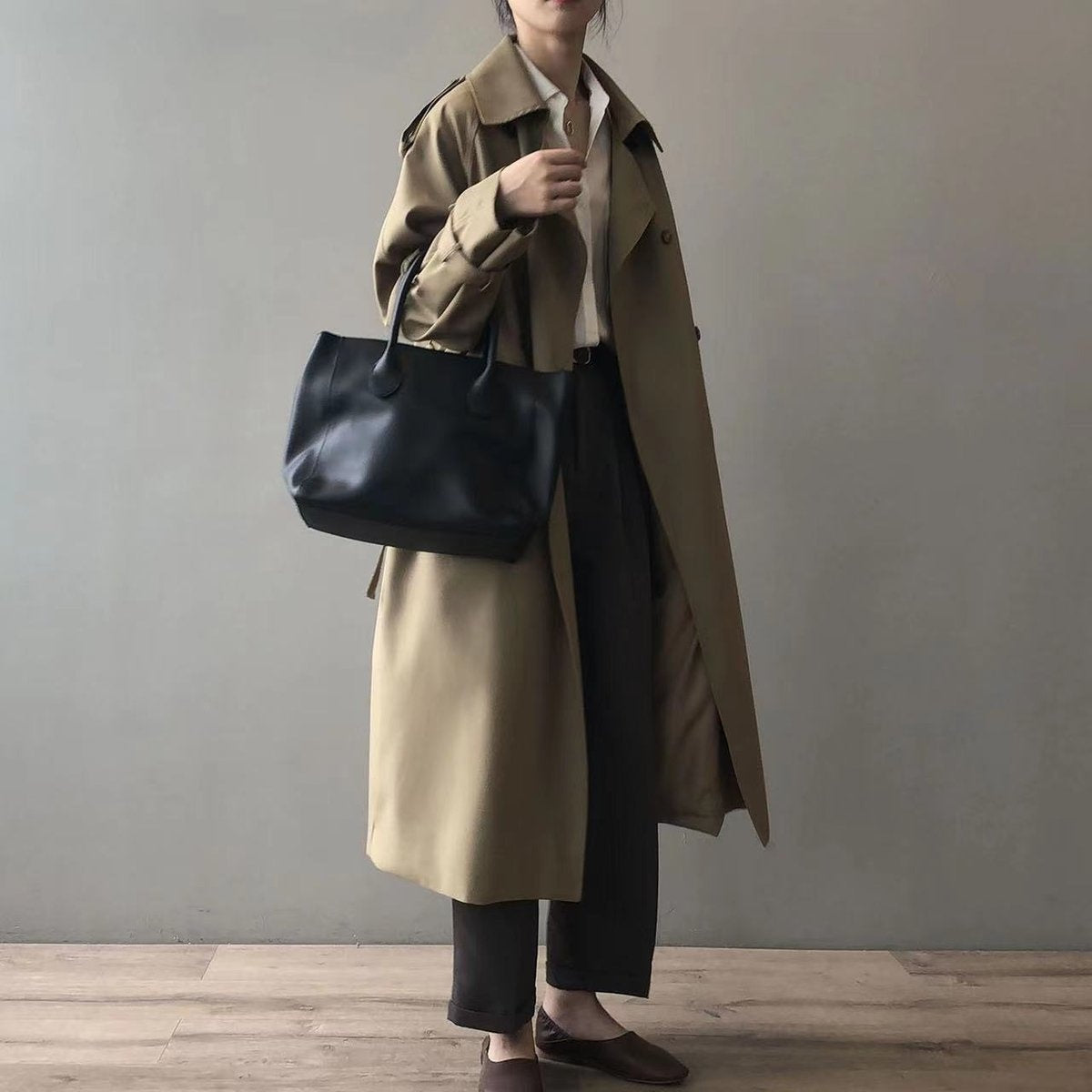 Ellie™ | Gabardina larga impermeable de doble botonadura