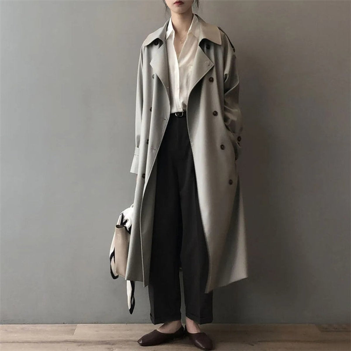 Ellie™ | Gabardina larga impermeable de doble botonadura