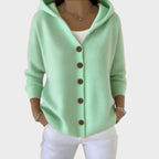 Claire™ | Jersey fino de punto con capucha y botonadura