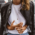 Catherine™ | Cazadora biker de piel con mangas acolchadas