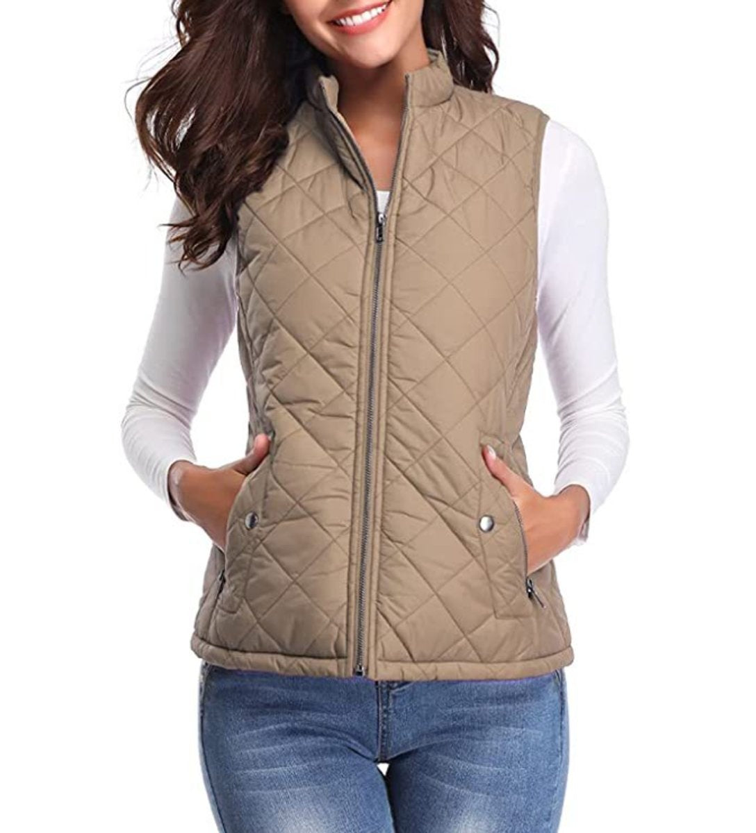 Juliana™ | Chaleco acolchado ligero con cuello alto y cremallera
