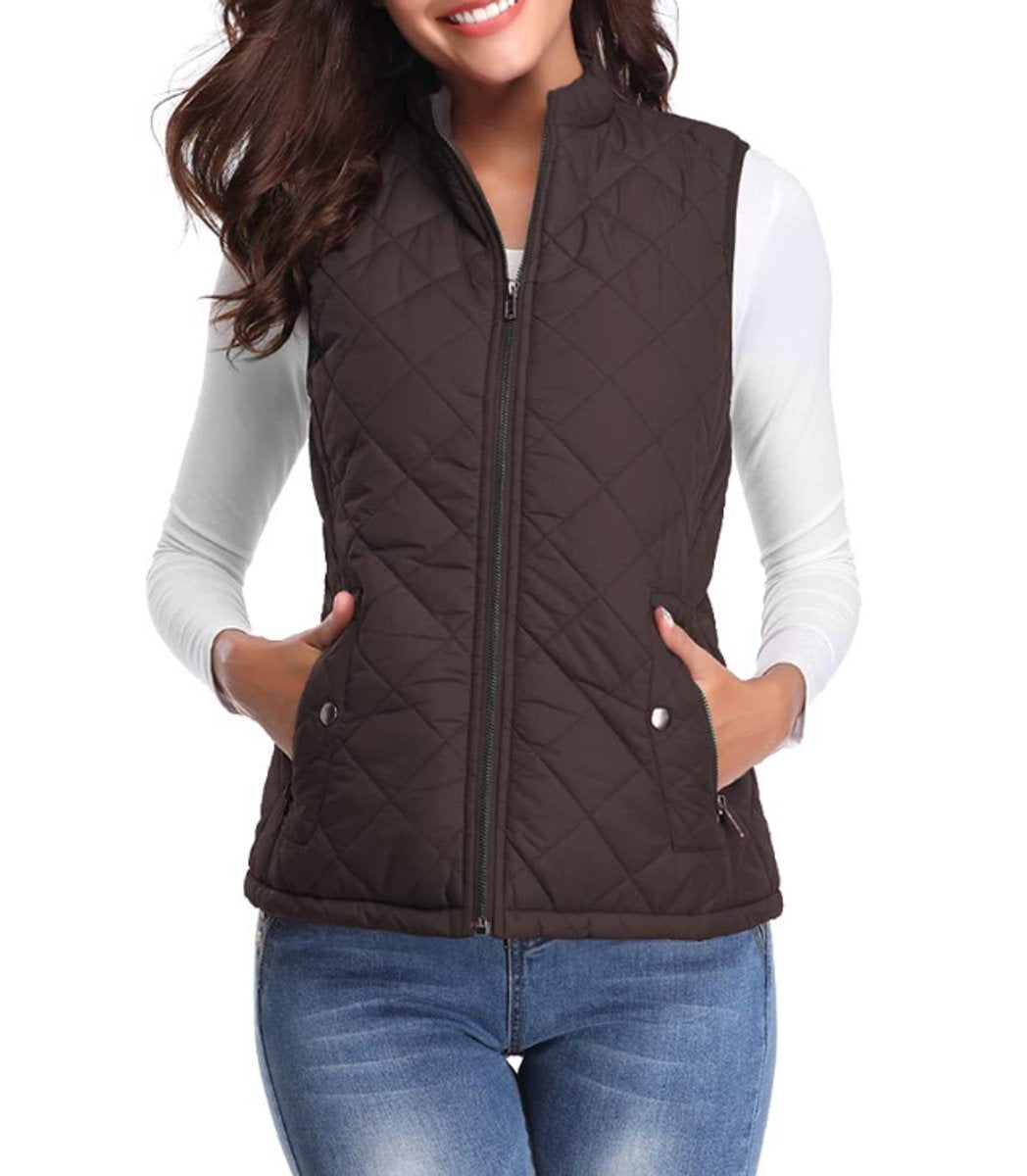 Juliana™ | Chaleco acolchado ligero con cuello alto y cremallera