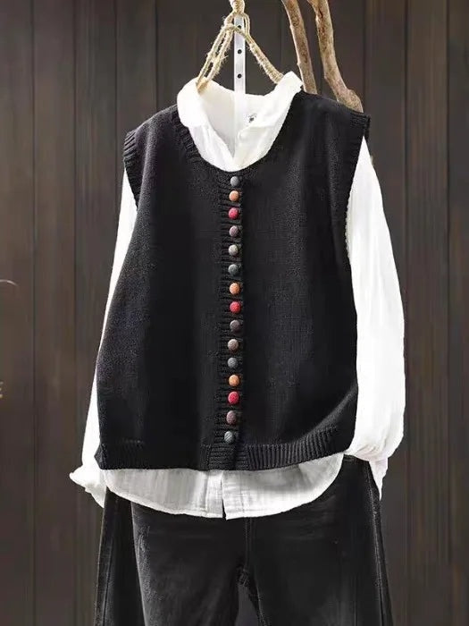 Madelyn™ | Chaleco de punto con escote en V y botones