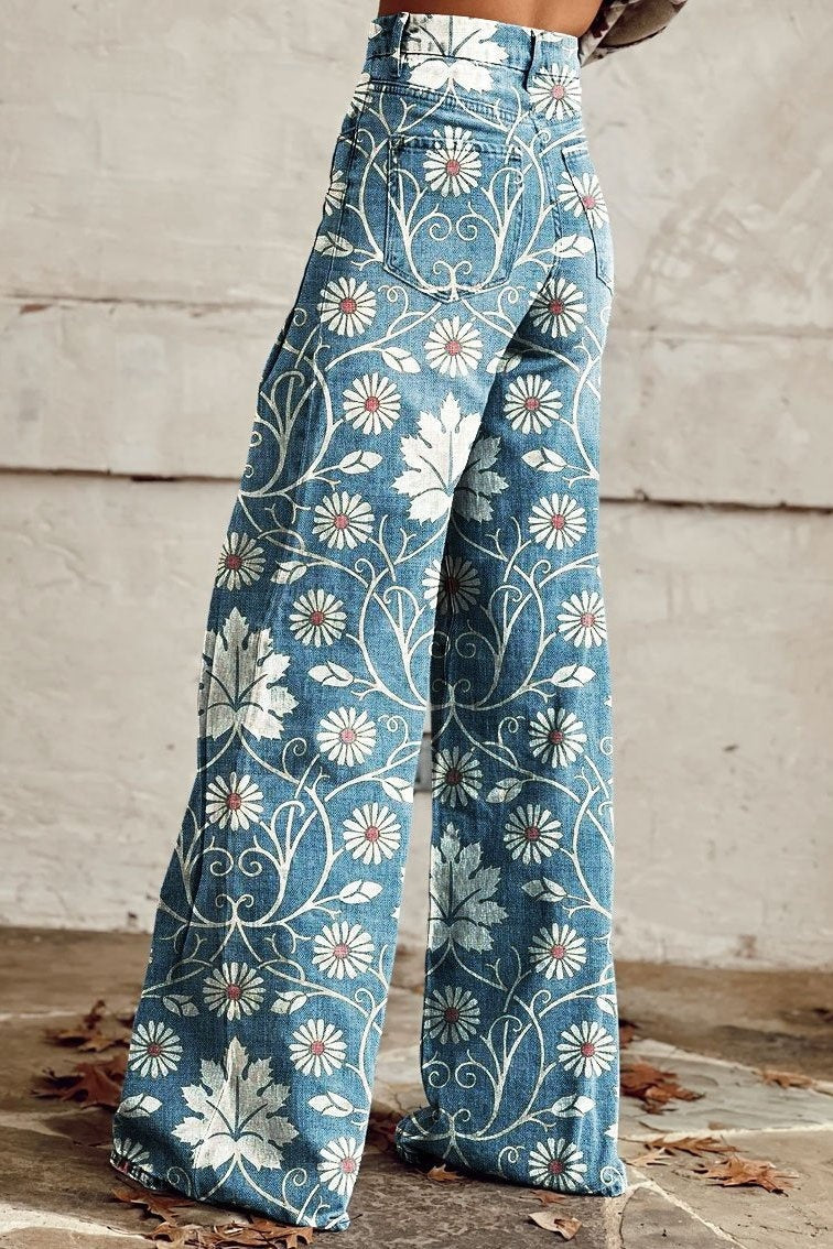 Morgan™ | Pantalón acampanado de mujer con estampado floral