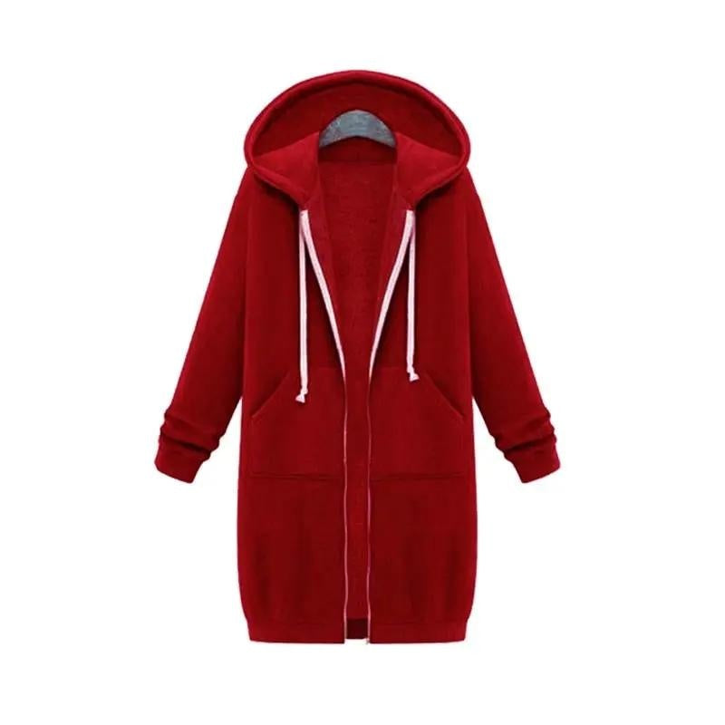 Josie™ | Sudadera larga oversize con capucha y cremallera