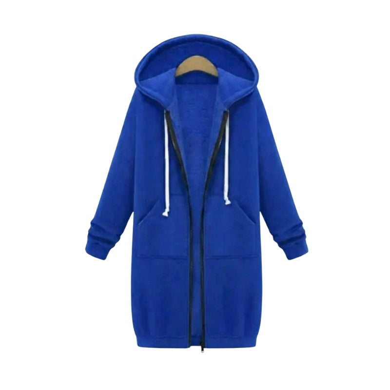 Josie™ | Sudadera larga oversize con capucha y cremallera
