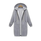 Josie™ | Sudadera larga oversize con capucha y cremallera