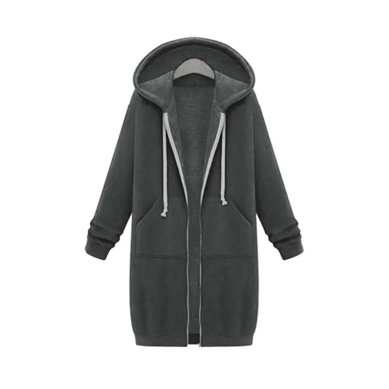 Josie™ | Sudadera larga oversize con capucha y cremallera