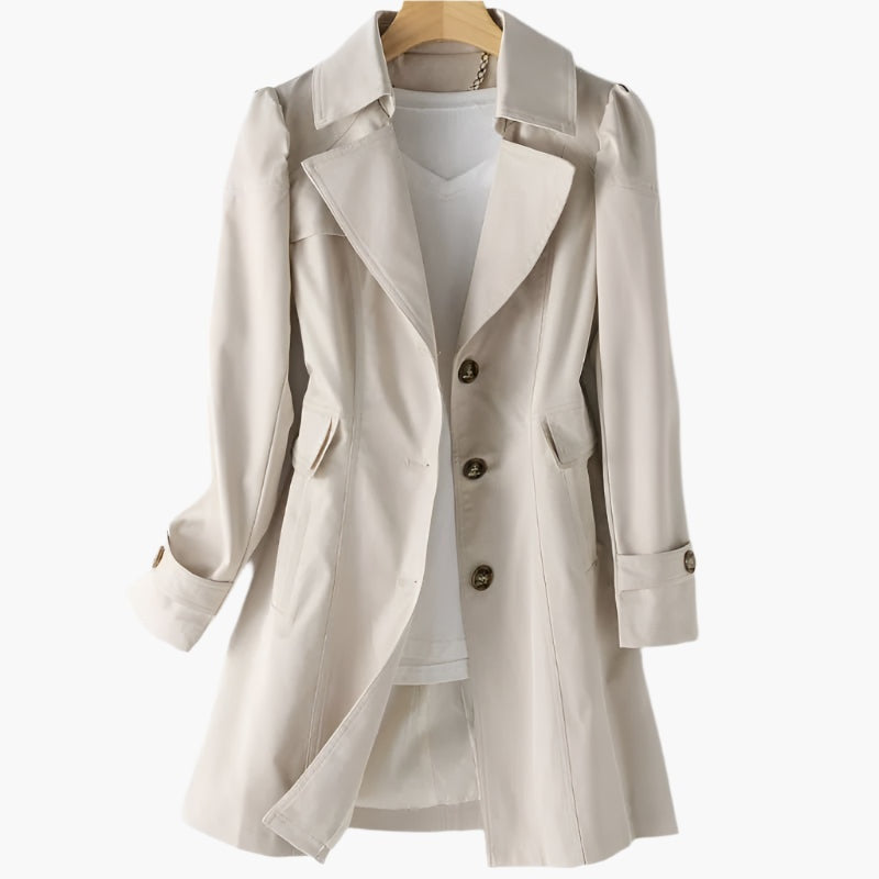 Delilah™ | Gabardina larga con botones y solapa