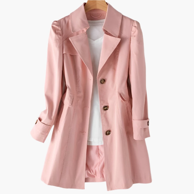Delilah™ | Gabardina larga con botones y solapa