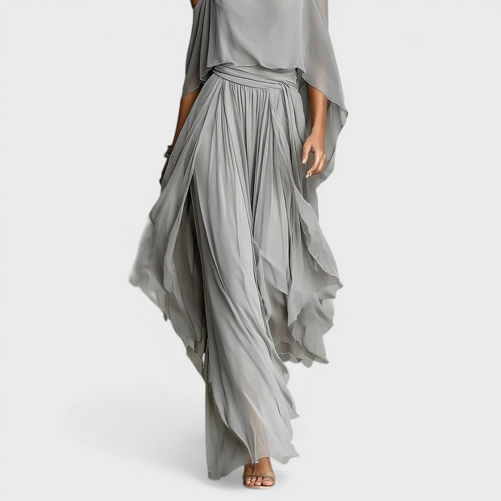 Margaret™ | Vestido largo de fiesta con hombros descubiertos y drapeado