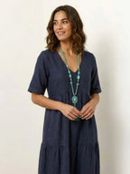 Alexandra™ | Vestido largo de fiesta con escote de pico y volantes
