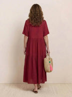 Alexandra™ | Vestido largo de fiesta con escote de pico y volantes