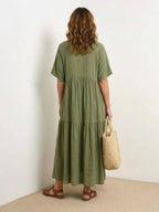 Alexandra™ | Vestido largo de fiesta con escote de pico y volantes