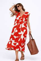 Camelia - Vestido midi fluido con estampado vibrante - vista 2