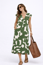 Camelia - Vestido midi fluido con estampado vibrante - vista 3