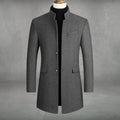 Damian™ | Abrigo de paño slim fit con cuello mao