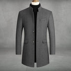 Damian™ | Abrigo de paño slim fit con cuello mao