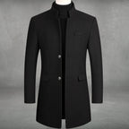 Damian™ | Abrigo de paño slim fit con cuello mao