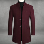 Damian™ | Abrigo de paño slim fit con cuello mao