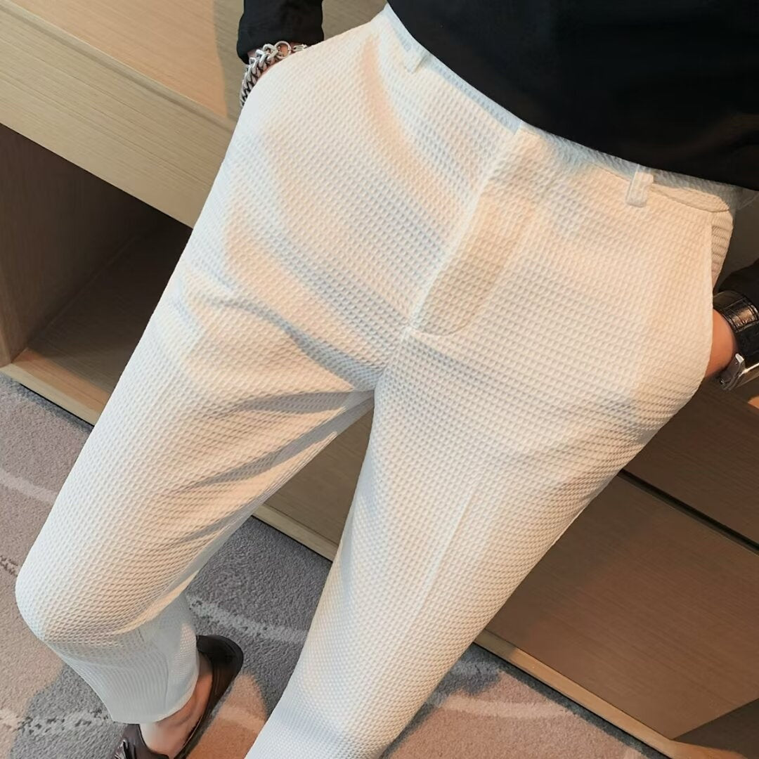 Nolan™ | Pantalón de vestir slim fit con textura estructurada