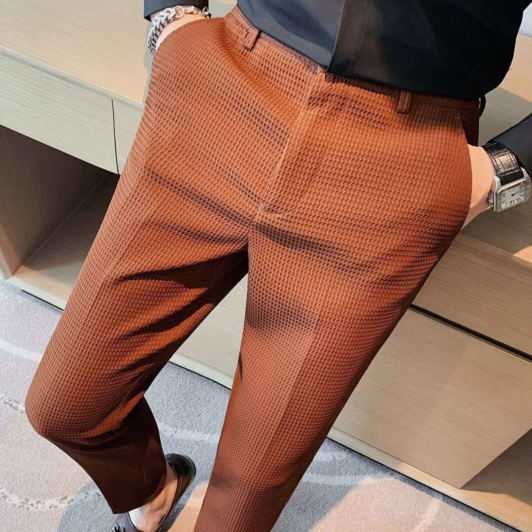 Nolan™ | Pantalón de vestir slim fit con textura estructurada