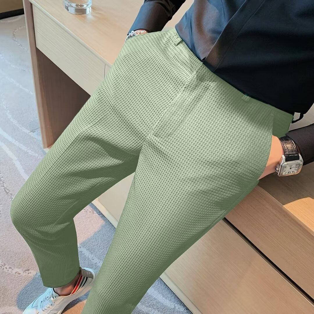 Nolan™ | Pantalón de vestir slim fit con textura estructurada
