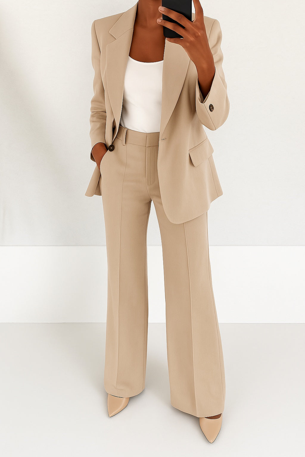 Megan™ | Traje elegante de blazer con solapas y pantalón