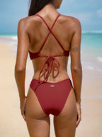 Bikini de espalda cruzada - Burdeos - vista 3